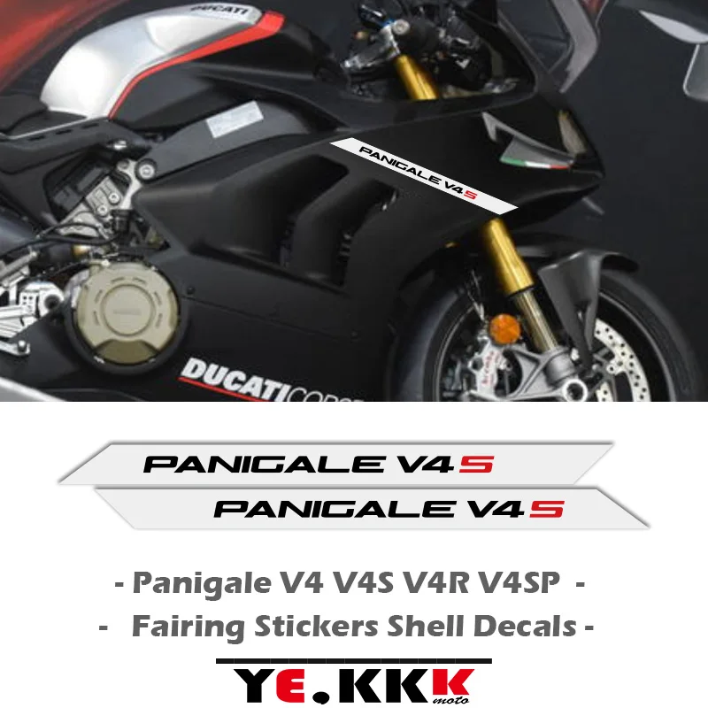 

For Ducati Panigale V4 V4S V4R V4SP 1Pair of Fairing Stickers Shell Decals Panigale LOGO Custom Stickers White Lines