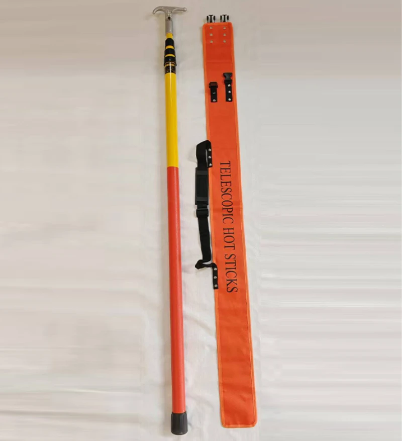 Triangle Fiberglass FRP High Voltage Telescopic Hot Stick Operating Rod Electric Power Insulation Pull Switch Rod
