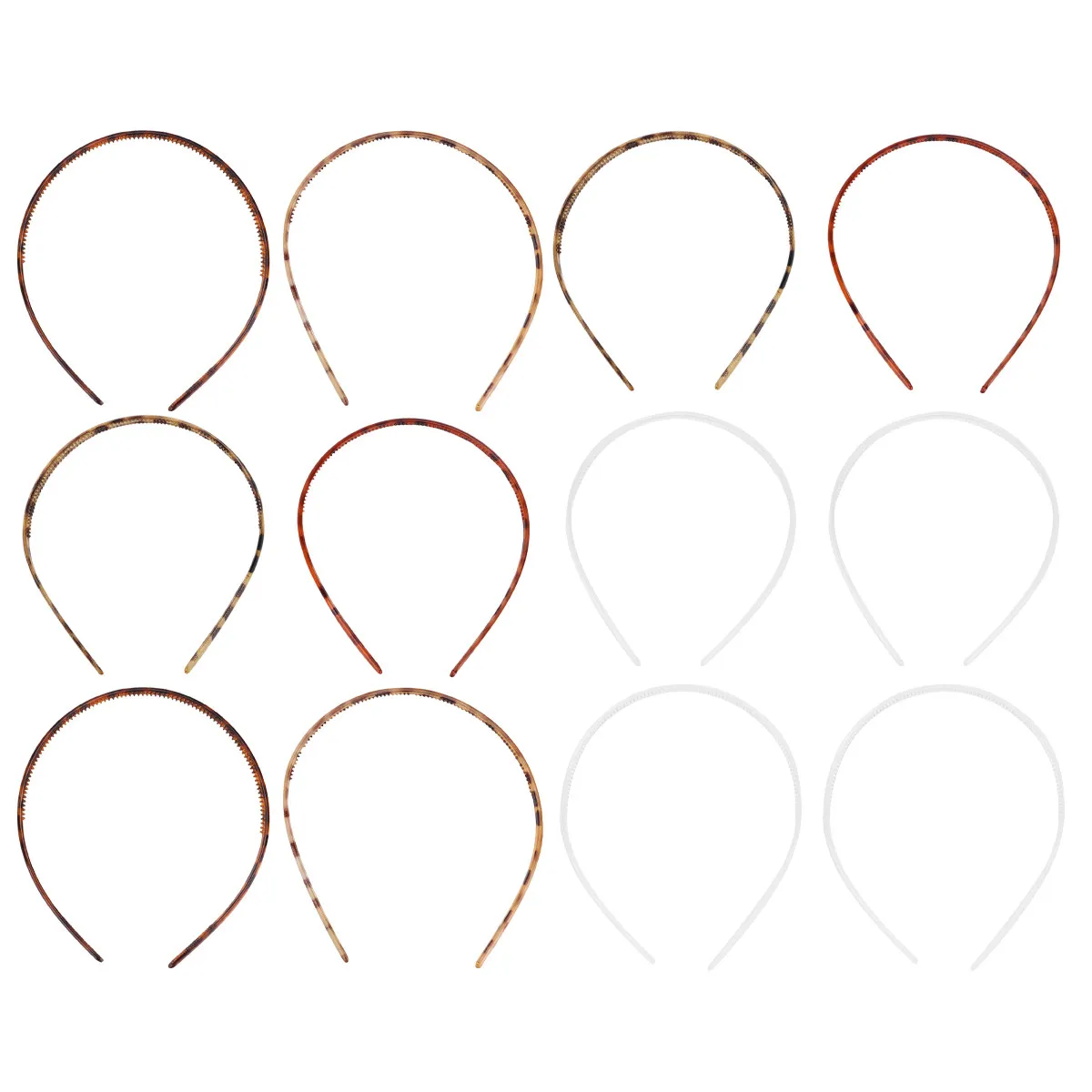 12Pcs Plain Plastic Headbands for Women Premium Plastic Hair Hoops Simple Chic DIY Hair Accessories Daily Evening Party