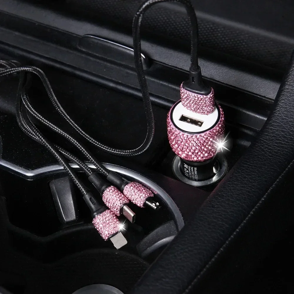 Auto Interior Accessories 3-in-1 Dual Port Pad Power Bank Headphone Charger Mobile Phone Car USB Cable Type C