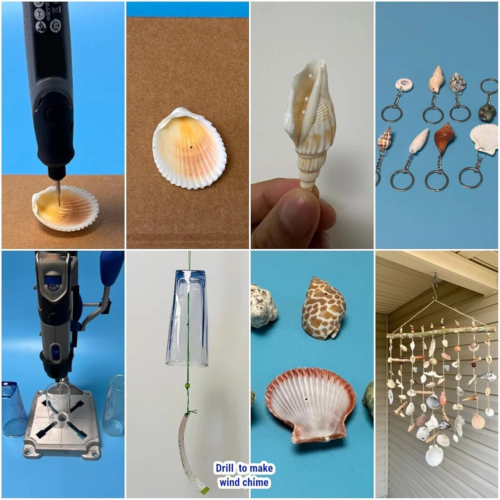 RMWIN-Para mar vidrio playa piedra roca compatible 30 piezas brocas de diamante vástago de 1/8"? 1 mm para herramientas rotativas Dremel