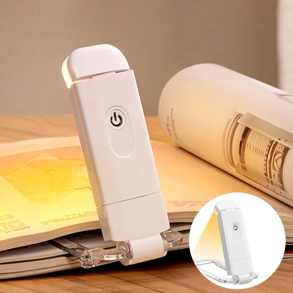 

1pc Usb Rechargeable Book Clip Light Eye Protection Reading Light Portable Bookmark Desk Lamp for Reading Dormitory Home Use