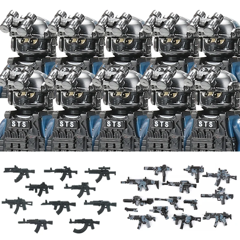 Militär Figuren Aufruf Polizei Soldat Bausteine Stadt Kommando Special Forces SWAT Waffen Weste Ziegel Kinder Spielzeug Geschenk