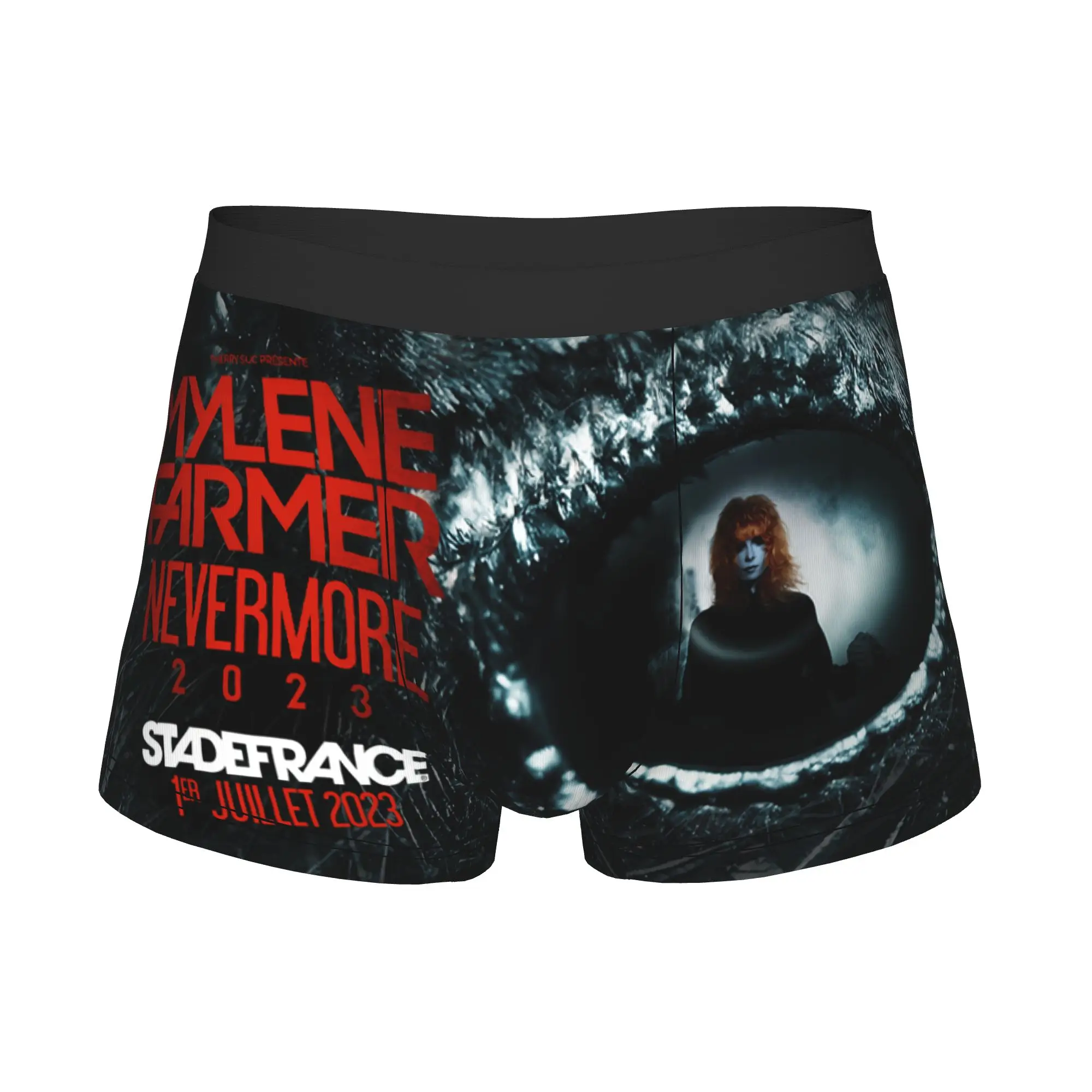 Mylene Farmer Underwear Male Printed French Singer Boxer Briefs Shorts Panties Soft Underpants