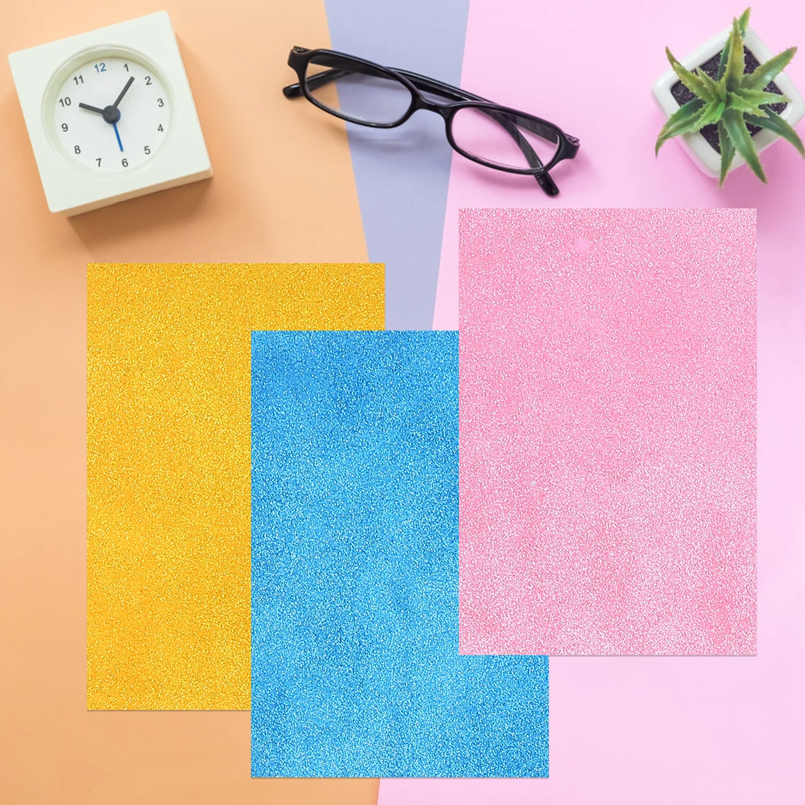 

10 Sheets Glitter Foam Paper A4 Multi-Function Self-Adhesive Craft Paper for DIY Folding Origami Handmade Decoration Arts