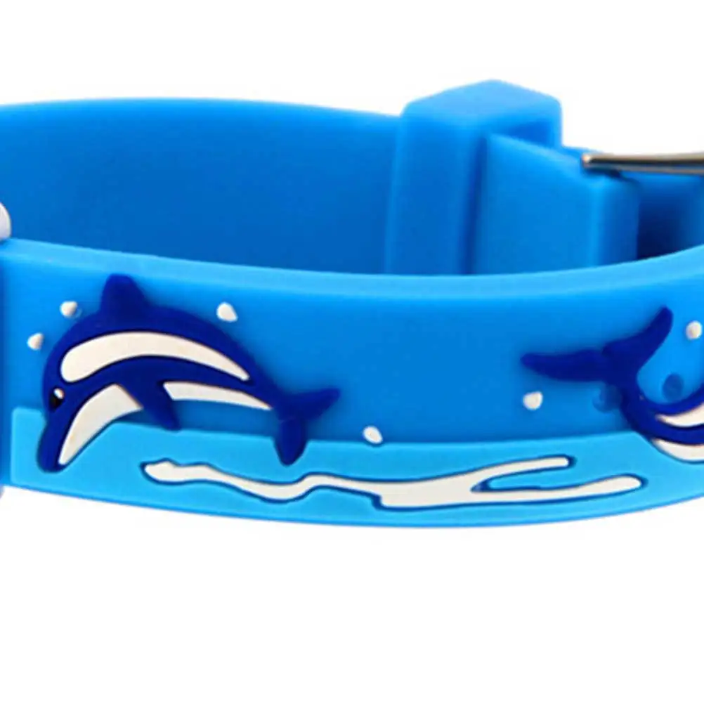 

Часы 3D Дельфин мультфильм небесно-голубые электрические наручные часы прочный удобный подарок на день рождения украшение на запястье