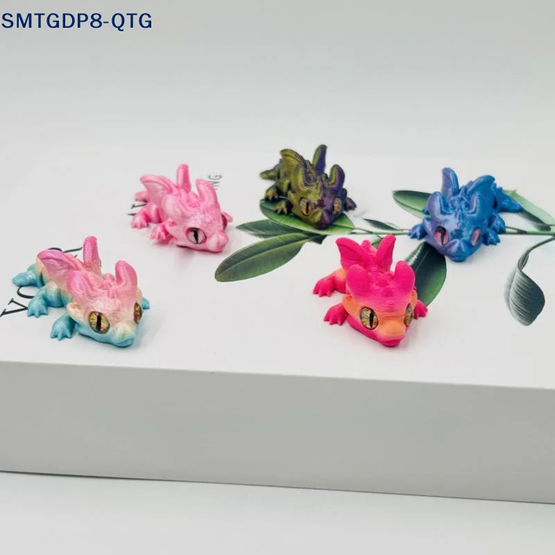 3D Printed Mini Flying Dragon Figures Animal Toys Multi-Joint Movable Simulation Eyes Fidget Toy Home Accessories Christmas Gift