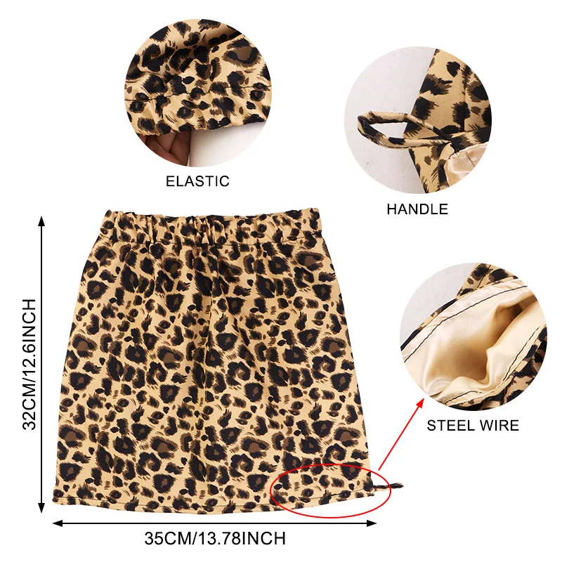 Neue wasserdichte Doppelschicht-Badekappe für Damen mit Leopardenmuster, dicke, schmutzabweisende Haarpflegekappe, wiederverwendbare Duschhaube mit elastischem Band – Detail 6