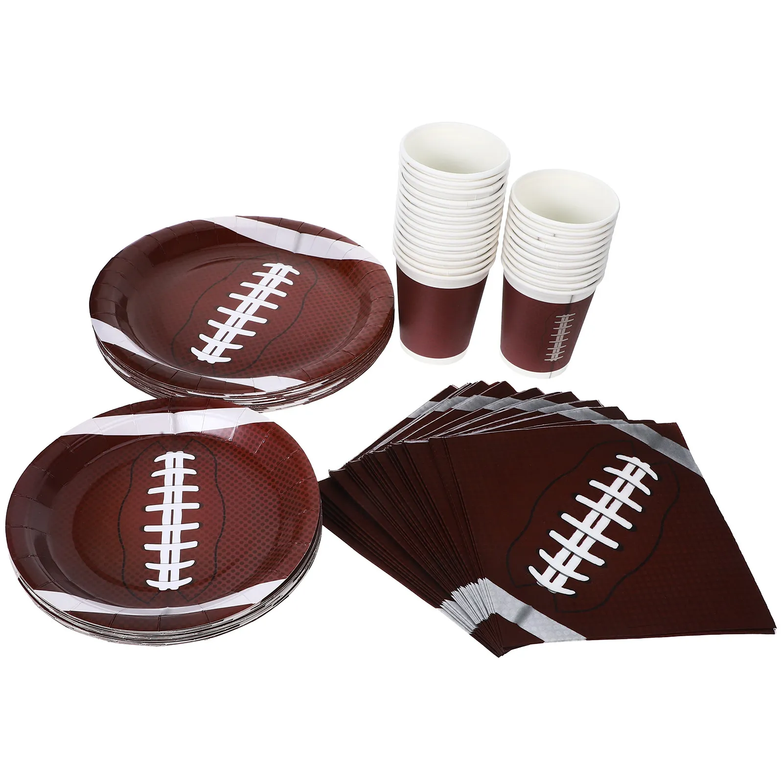 

1Set Rugby Pattern Paper Tableware Disposable Set Party Supplies Rugby Theme Party Plates Napkins Cups Birthday Festival
