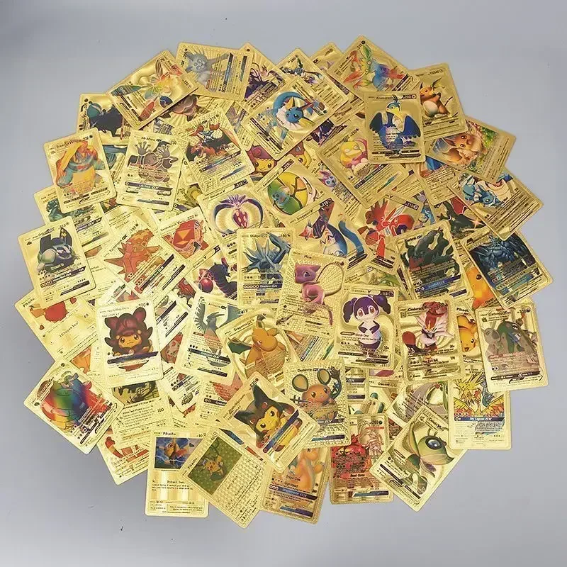 110PCS Pokémon Cards Pikachu Party Games Non-repeating Anime Cards English Spanish German Pokemon Cards Kids Toys Tables Games