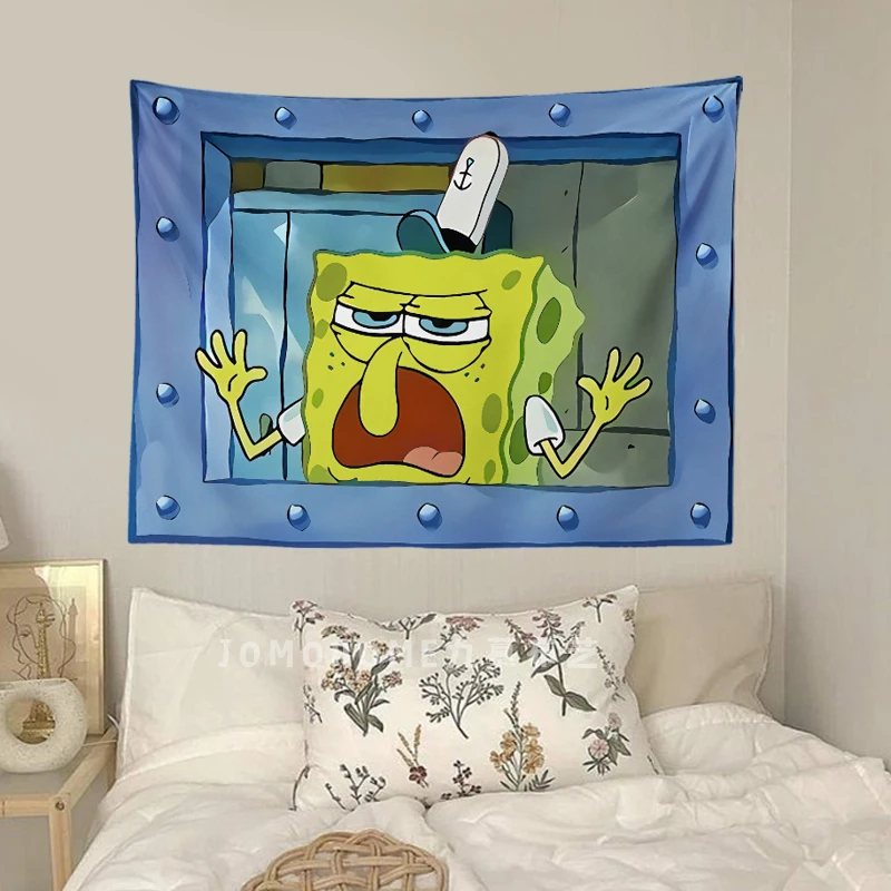 Tapestry Dormitory Decoration Patrick Star Hanging Cloth Children\'s Bedroom Wall SpongeBob SquarePants Background Cloth