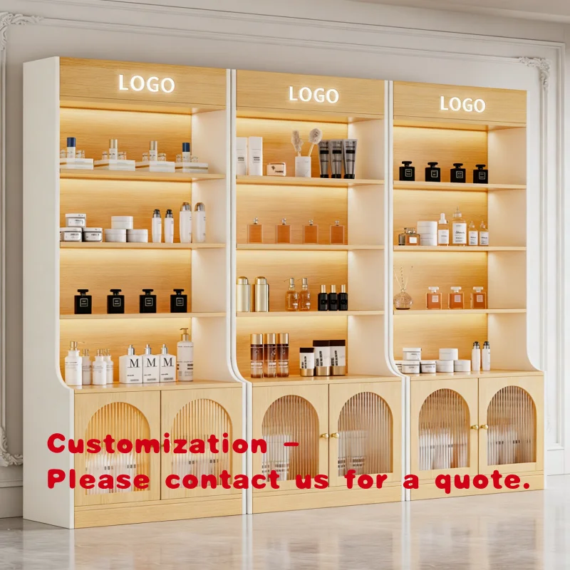 

custom.High-end Cosmetic Display Cabinet, Beauty Salon Display Cabinet, Skincare Storage Rack, Multi-level Shelves Hair Salo