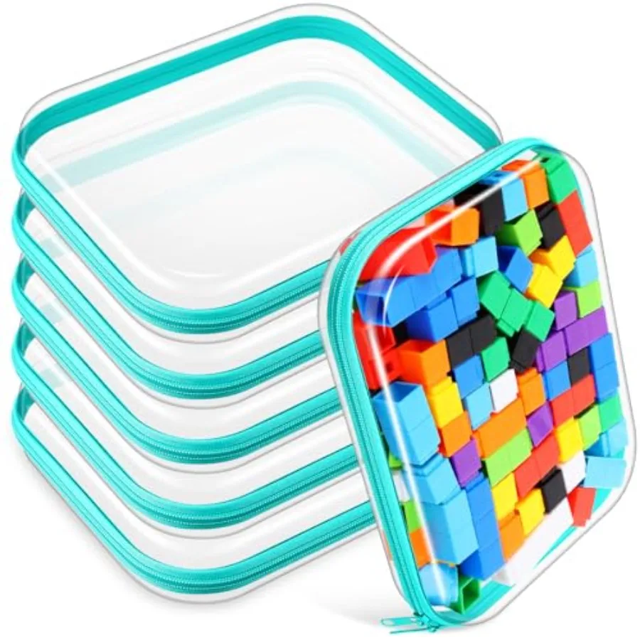 

6 Pcs Hard Zipper Case Plastic Zipper Pouches Transparent Makeup Bag Pencil Case Pouches Toiletry Diaper Bag for Travel Toy Sto