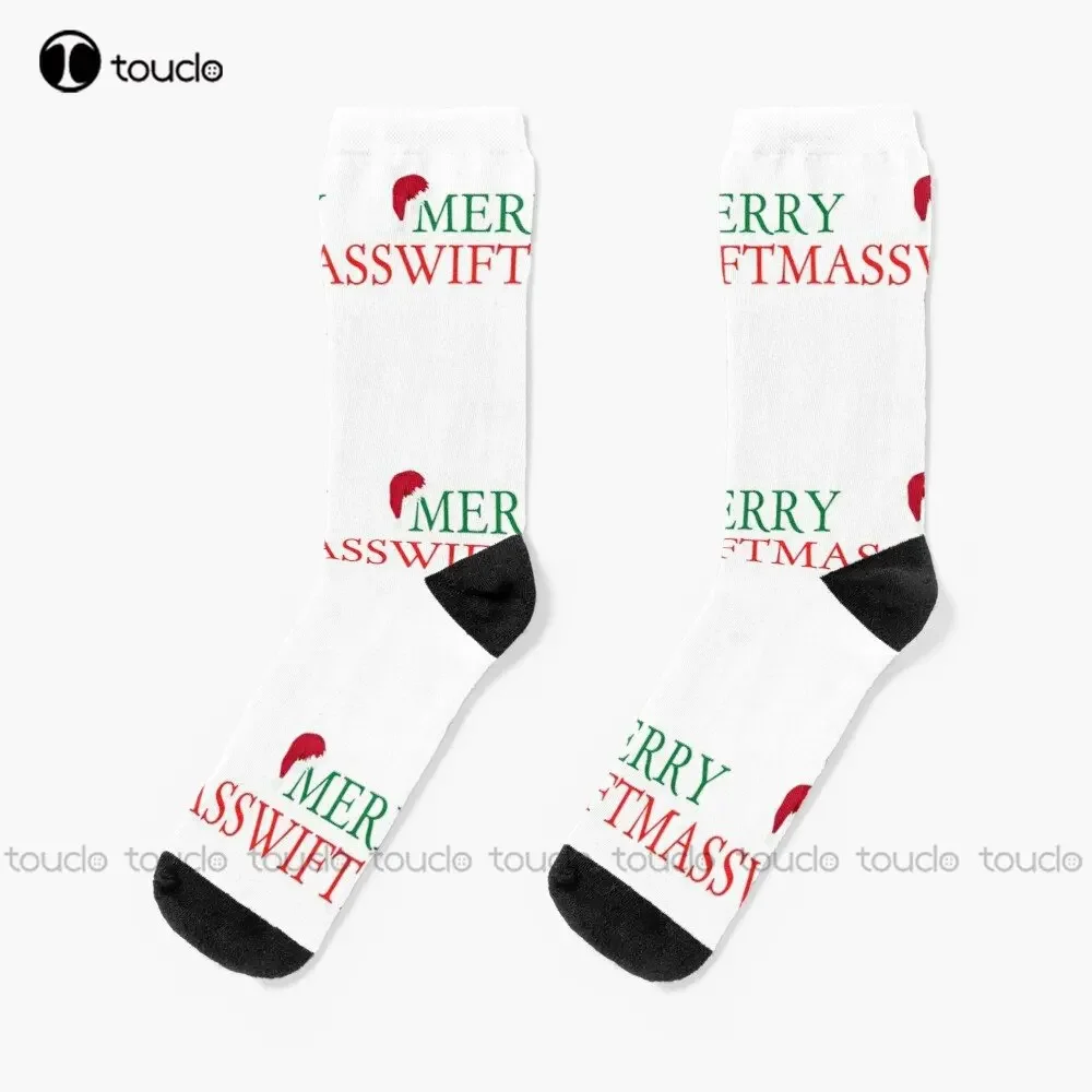 Merry Swiftmas - Taylor Christmas Socks Girls Soccer Socks Personalized Custom Unisex Adult Teen Youth Socks 360° Digital Print