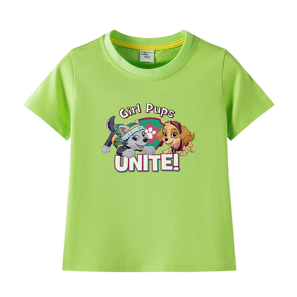 Paw Patrol Cotton T-shirt for Chlidren Girl Clothes Spin Master Shirt Kids Clothing for Boys Tops Anime Printed Fashionable Tees