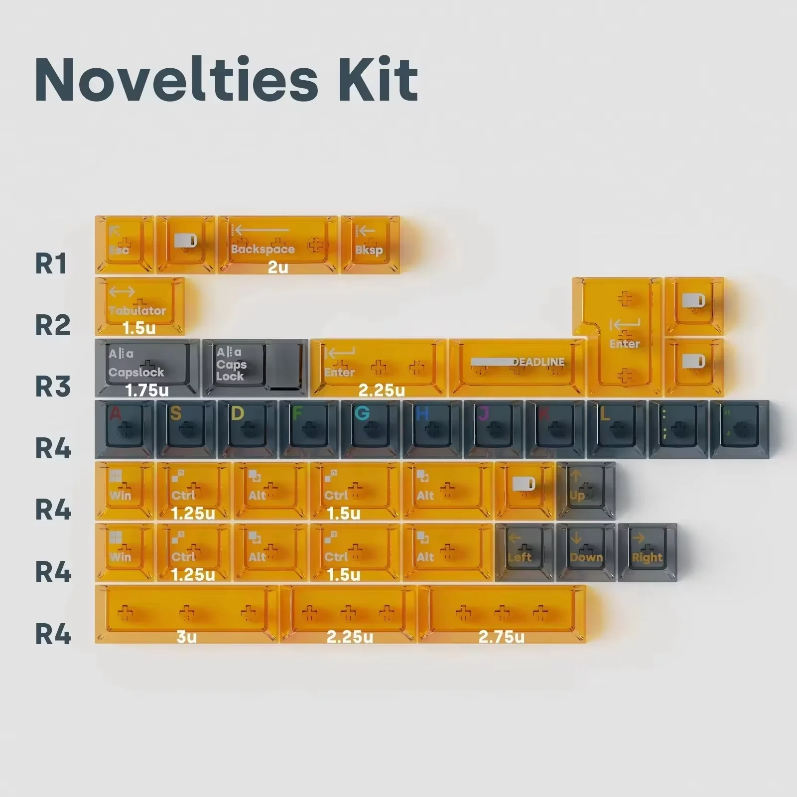

DEADLINE AirBounce Transparent Keycaps Base Kit Key Caps Set Original Height Keyboard Keycaps for PC Gamer Accessories Custom