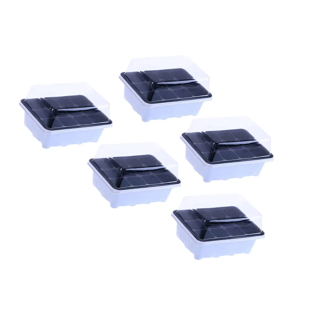 

5 set 12Seedling Tray Sprout Box for Succulents Garden Starter Grow Plants Heat Preserving Easy Management Thickened Durable