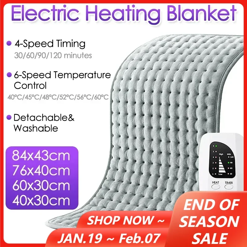 84*43cm/76*40cm/60*30cm/40*30cm Soft Heating Pad Electric Blanket for Body Abdomen Back Legs Hands Winter Warmer Home Office