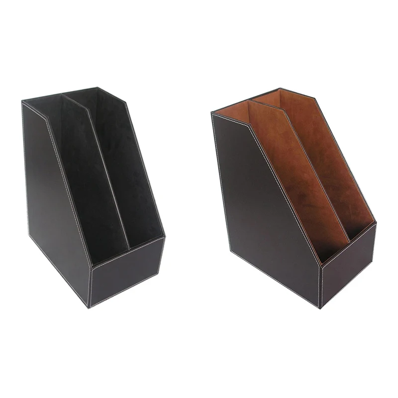 Imagem -04 - Leather Desktop File Folder Organizador e Documento Arquivo Stand Diários Magazine Holder Rack Slots pu