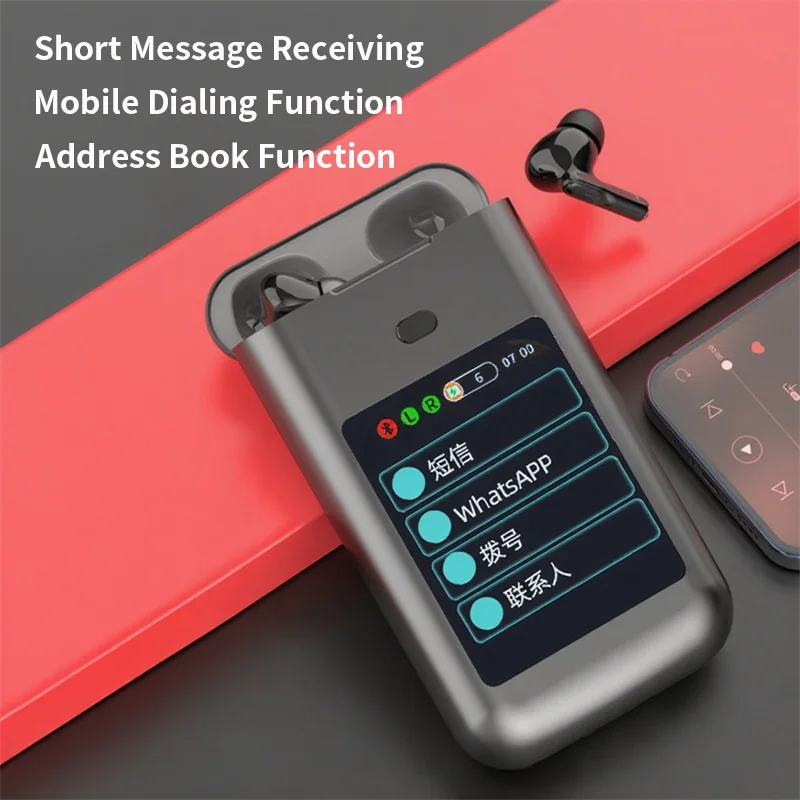 Multi In One Smart Earphone LCD Color Screen AI Translation Intelligent Call Noise Reduction Flashlight Function Travel Goods