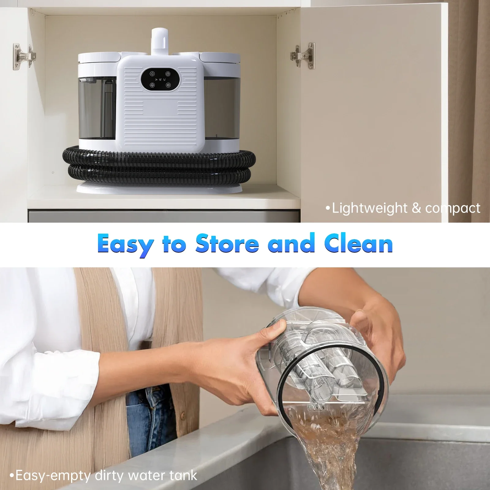 C988 Fabric Cleaner 1650W Nylon Round Bristle Head Touch Screen Low High Temp Steam Clean Sterilize for Carpet Mattress Curtains