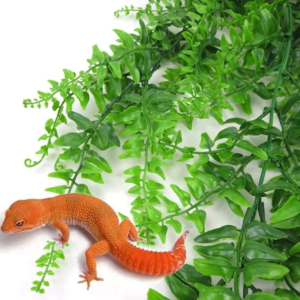 

2Sets Artificial Plant Rattan Lifelong Green Hanging Wall Decoration for Wedding Party Home Shop Reptile Terrarium Simulation