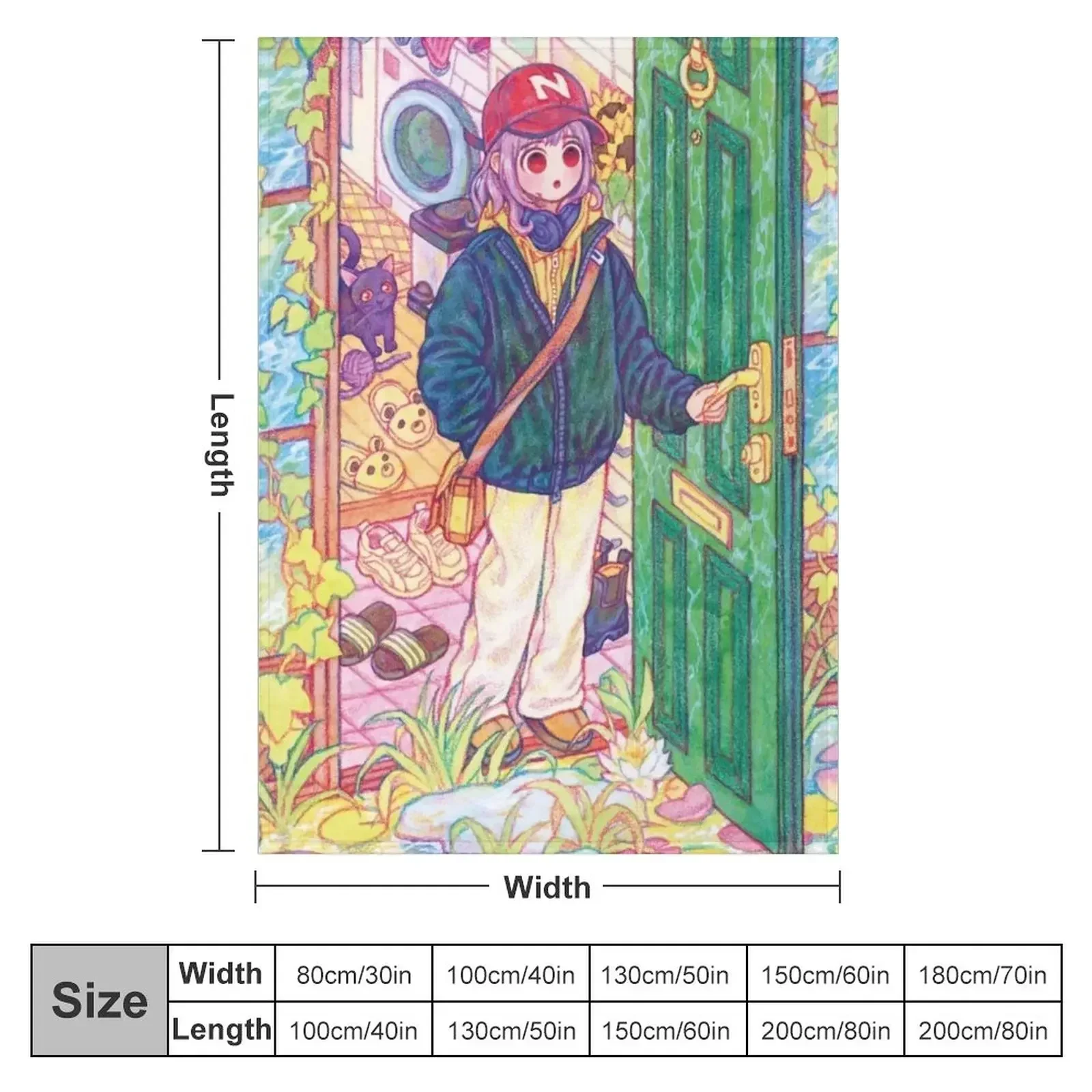 A fairy tale in front of the door Throw Blanket couch cozy soft plush fuzzy picnic outdoor blanket