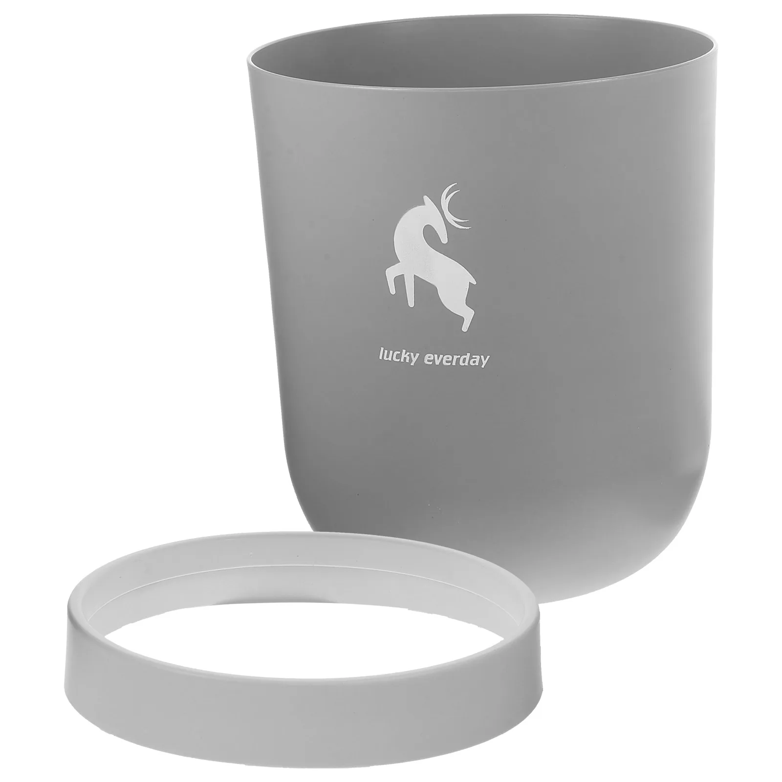 

Nordic Style Grey Small Trash Can for Kitchen Bathroom Bedroom Living Room PP Material Easy Clean Garbage Bin for Dorm