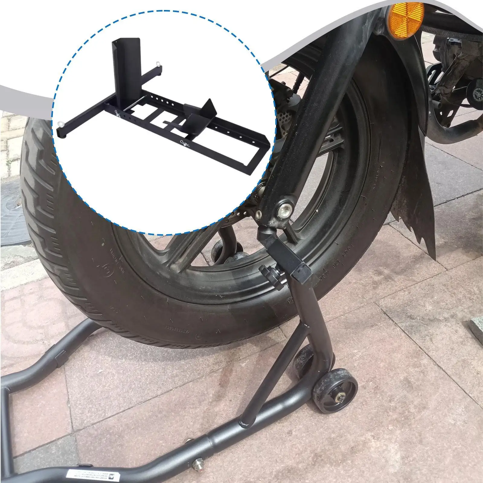 

Motorcycle Wheel Chock Front Tire Stand Chock Professional Heavy Duty Wheel Stand