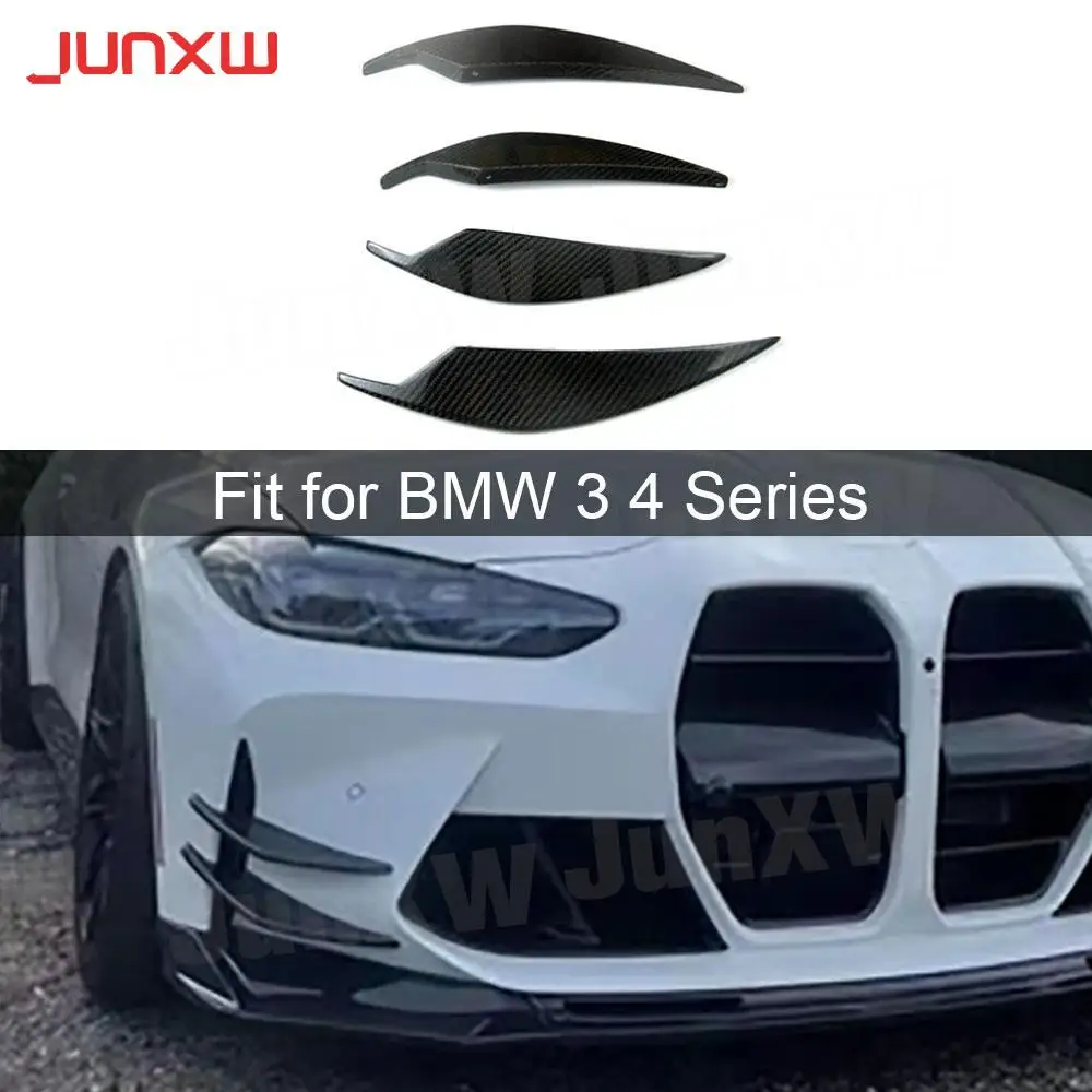 

Dry Carbon Front Bumper Canards Splitters Spoiler Bodykit Side Fin Flaps for BMW 3 4 Series G80 G82 G83 M3 M4 2021 + FRP