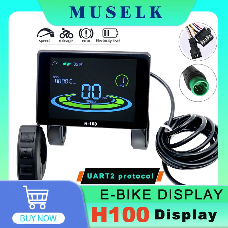UART Protocol No.2Ebike Display H-100 Electric Bicycle LCD Display Scooter Electric Bicycle Modification Accessories Instrument
