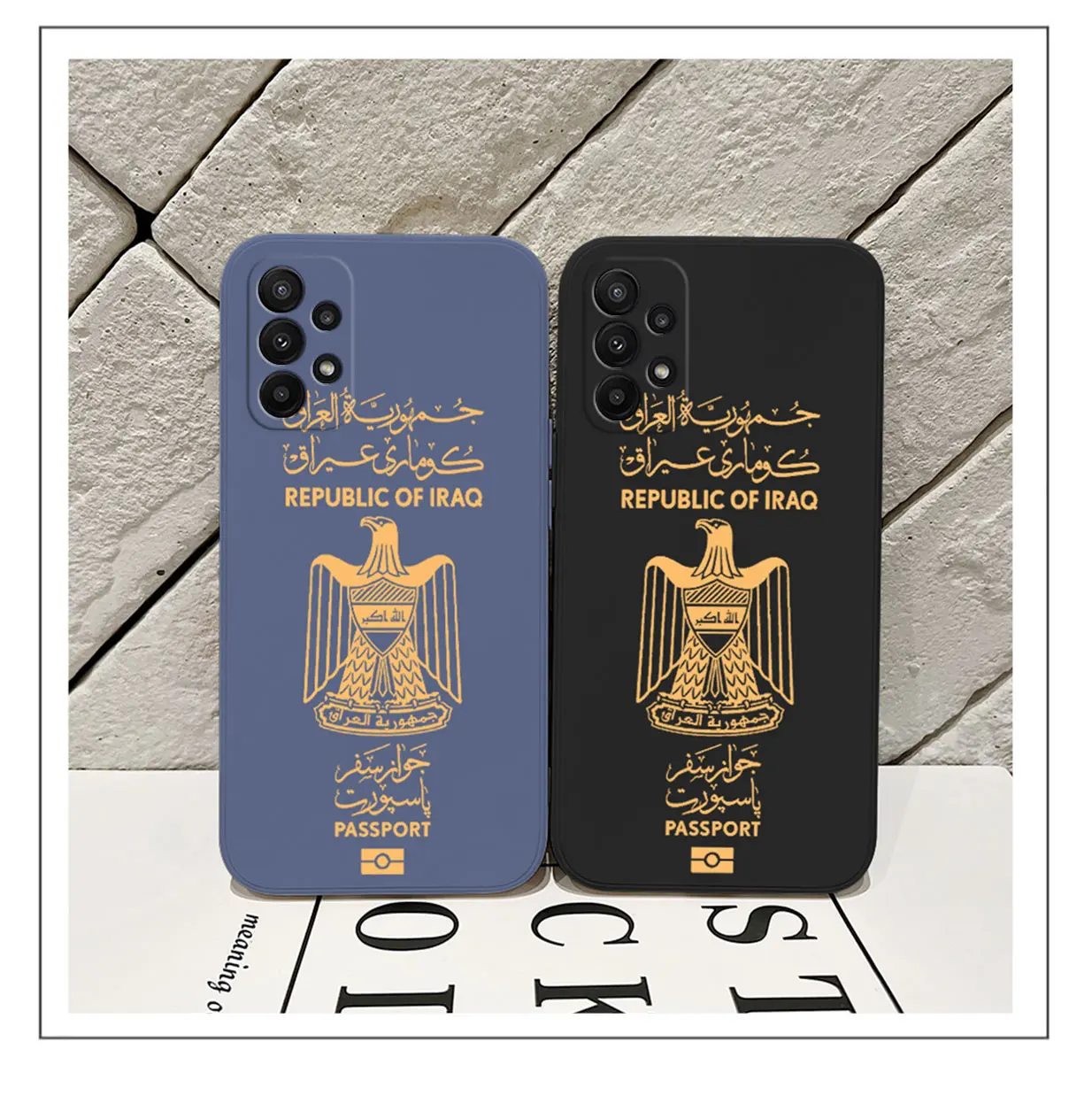 Custodia per telefono con custodia per passaporto Iraq per Samsung Galaxy S24 S23 S22 S21 S20 S10 S9 Note 20 10 Ultra Plus Pro FE 4G 5G Cover