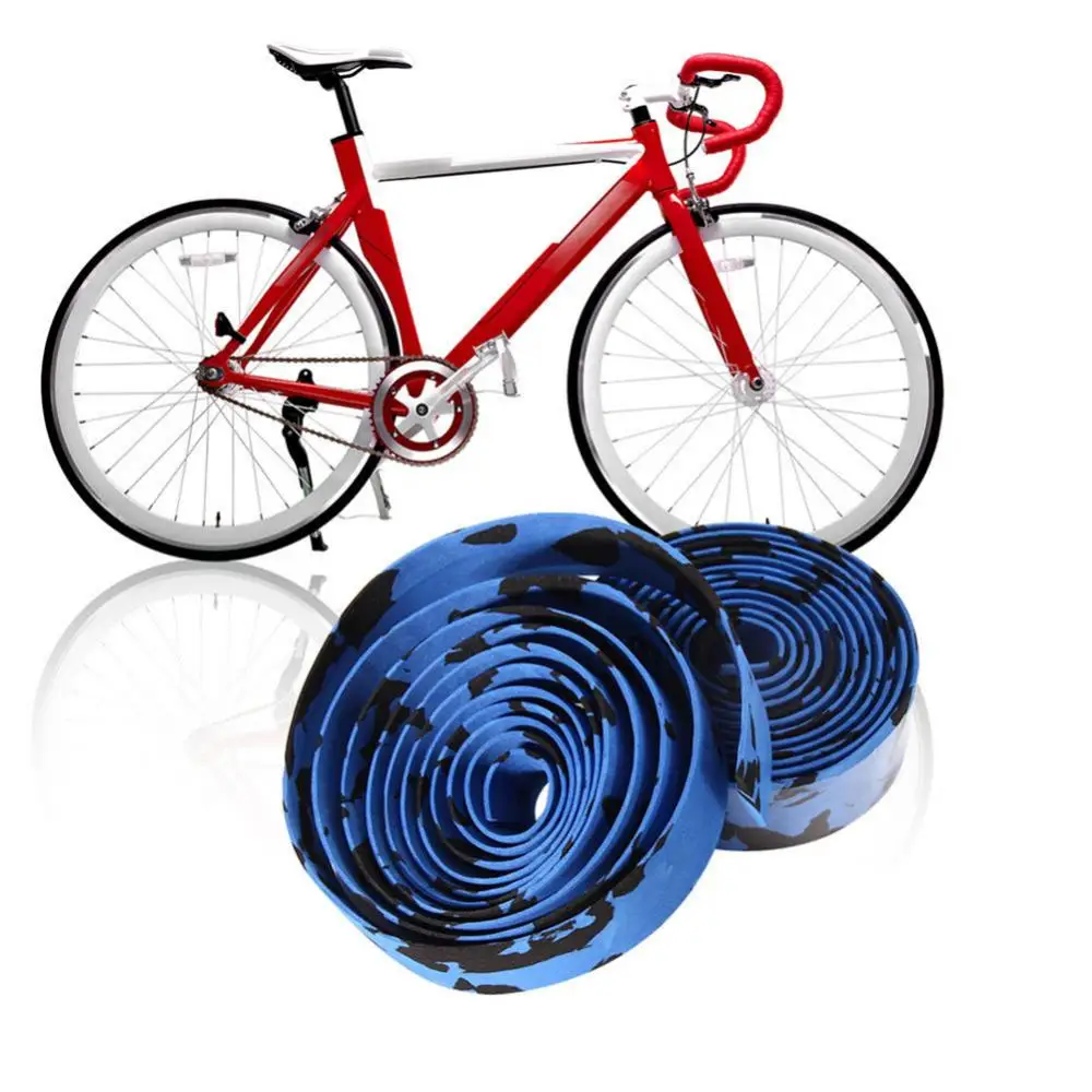 2Pcs Road Bike Handlebar Tape Rubber Cycling Bar Wrap Sports Bicycle Grip Tape With Bar Plugs For Racing Bike Custom Upgrade