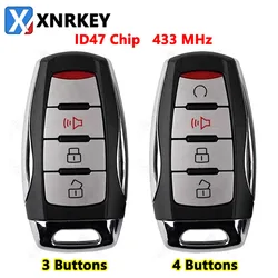 Xnrkey 3/4B Auto Keyless Slimme Afstandsbediening Sleutel ID47 Chip 433Mhz Voor Gwm Grote Muur Pao Poer Haval ute Kanon-X Auto Intelligente Sleutel