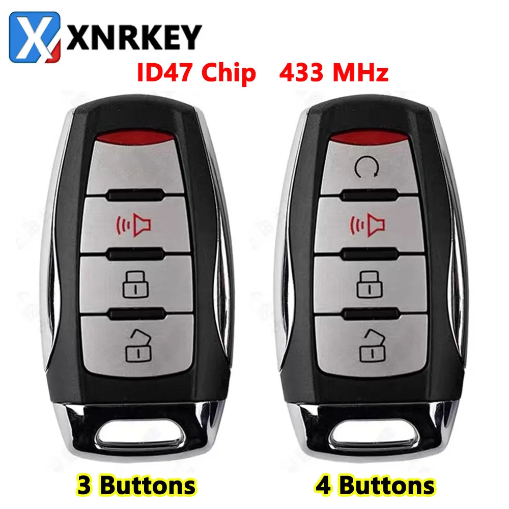 XNRKEY 3/4B Car Keyless Smart Remote Key ID47 Chip 433Mhz for GWM Great Wall Pao Poer Haval UTE Cannon-X Car Intelligent Key