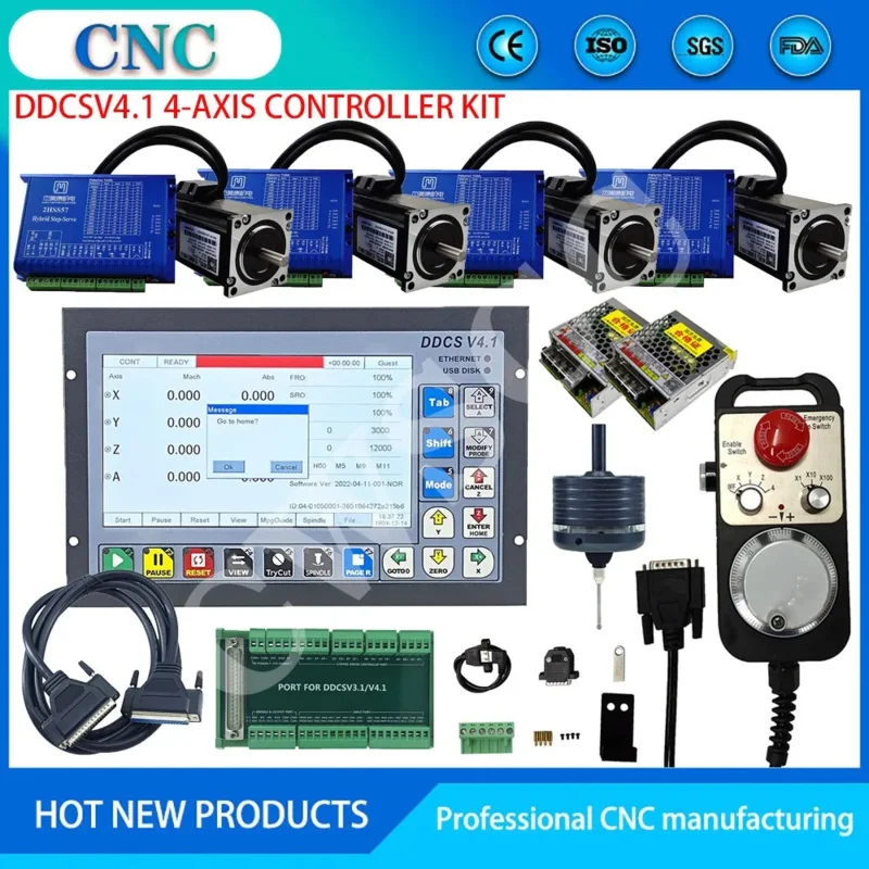 DDCSV4.14 axis CNC motion control system kit controller NEMA23 motor driver 3D edge finder workpiece alignment tool