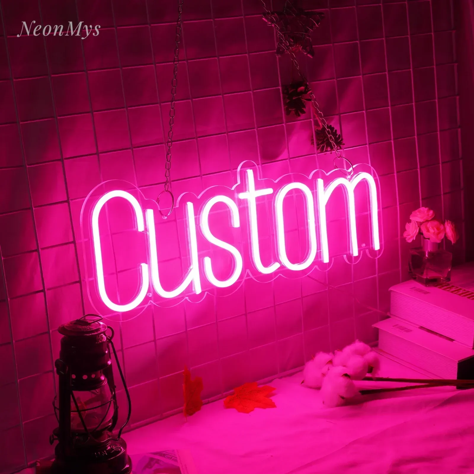 Imagem -02 - Personalizado Neon Flex Sinal Led Coração Rosa Quarto Decoração da Parede Carro Garagem Quarto Colorido Crianças no Quarto