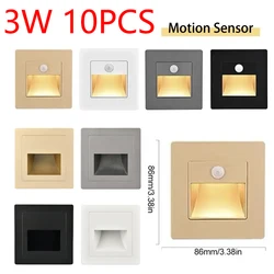 3W Recessed LED wall lamp intelligent induction stair lamp  step lamp stair lighting corridor interior decoration night light