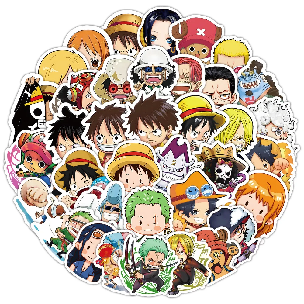 10/30/55pcs Cute One Piece Anime Stickers Cartoon Zoro Luffy Decals DIY Skateboard Phone Laptop Waterproof Sticker Decals Toys