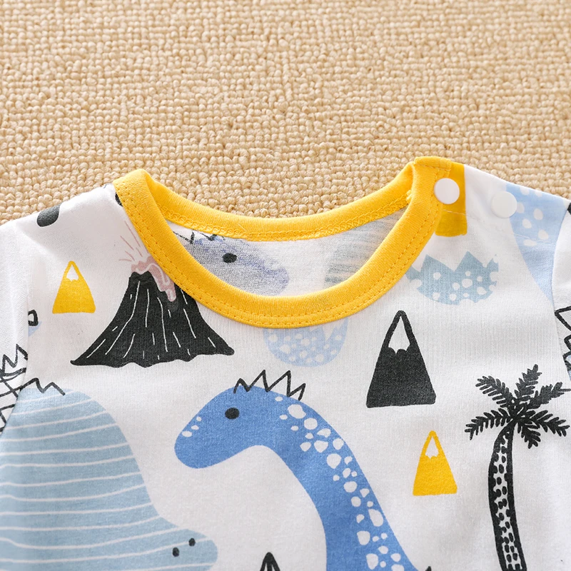 0-18 Months Baby Clothes Newborn Boy Romper Summer Short sleeves Animal Print Cotton Comfortable Clothing Infant Baby Bodysuit