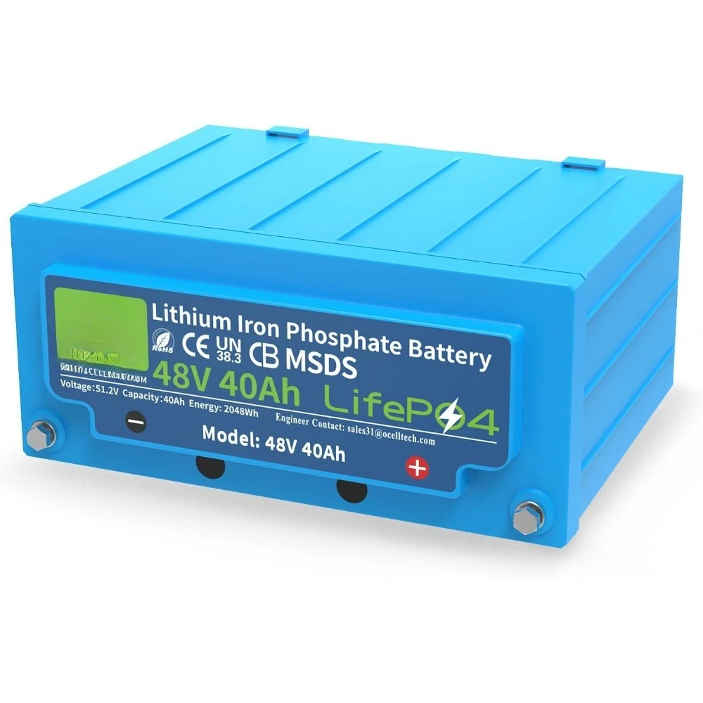 

Official [2-3 Days Delivery] 48V 40Ah Lithium Iron Phosphate Battery with 80A BMS Board, LiFePO4 Battery 10+ Years Lifetime