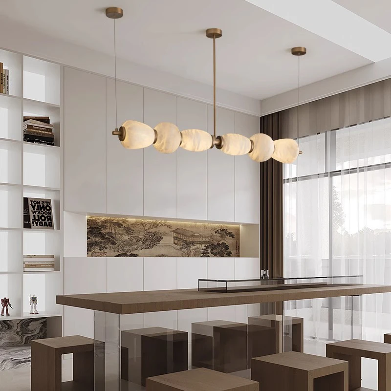 

Nordic Luxury Pendant Lamp Designer All Copper Marble Pendant Lamp Restaurant Island Counter Bar Counter Study Lighting