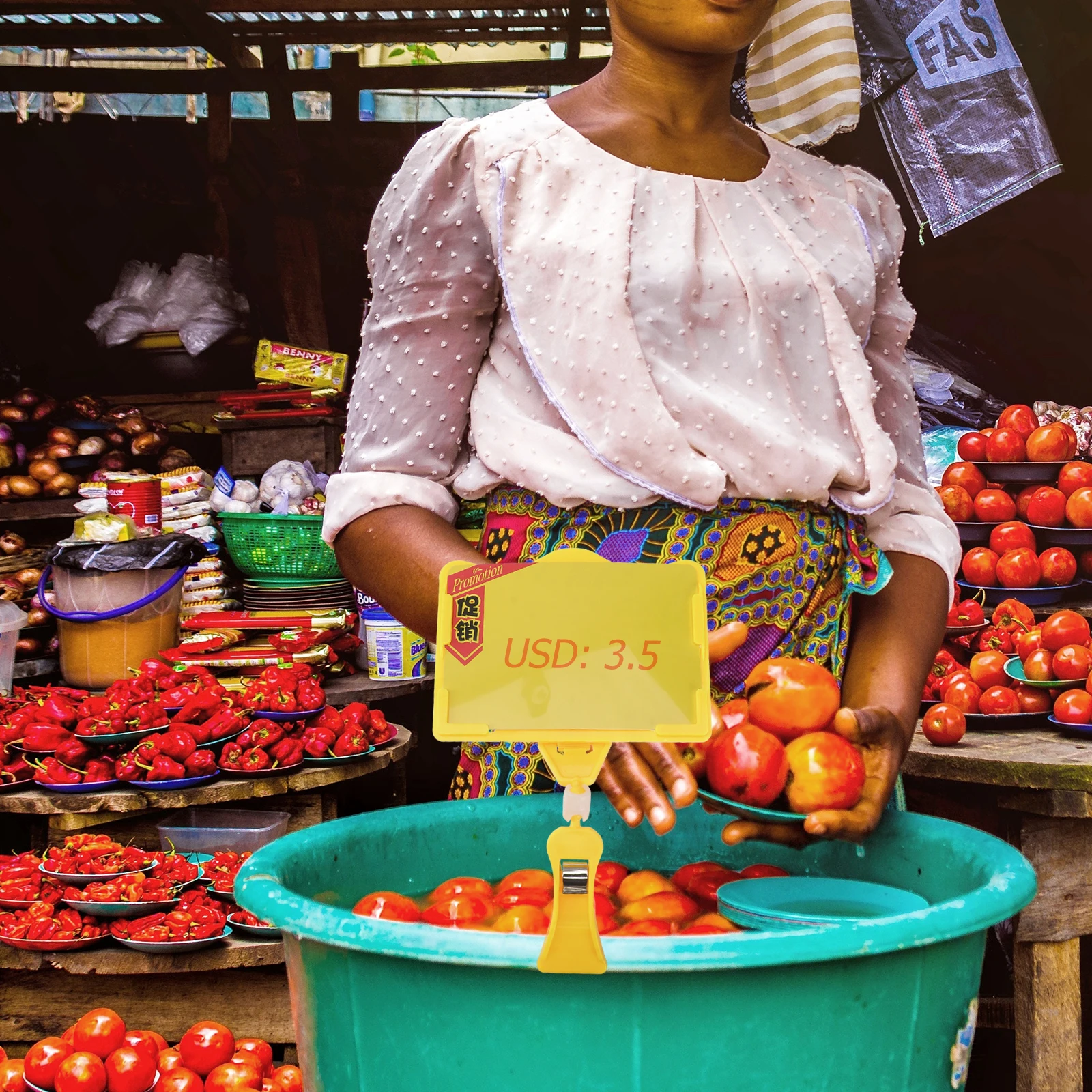 2 Pcs Price Tag Holder Food Sign Label Rack Display Stand Practical Dispaly Metallic Line Name Clip