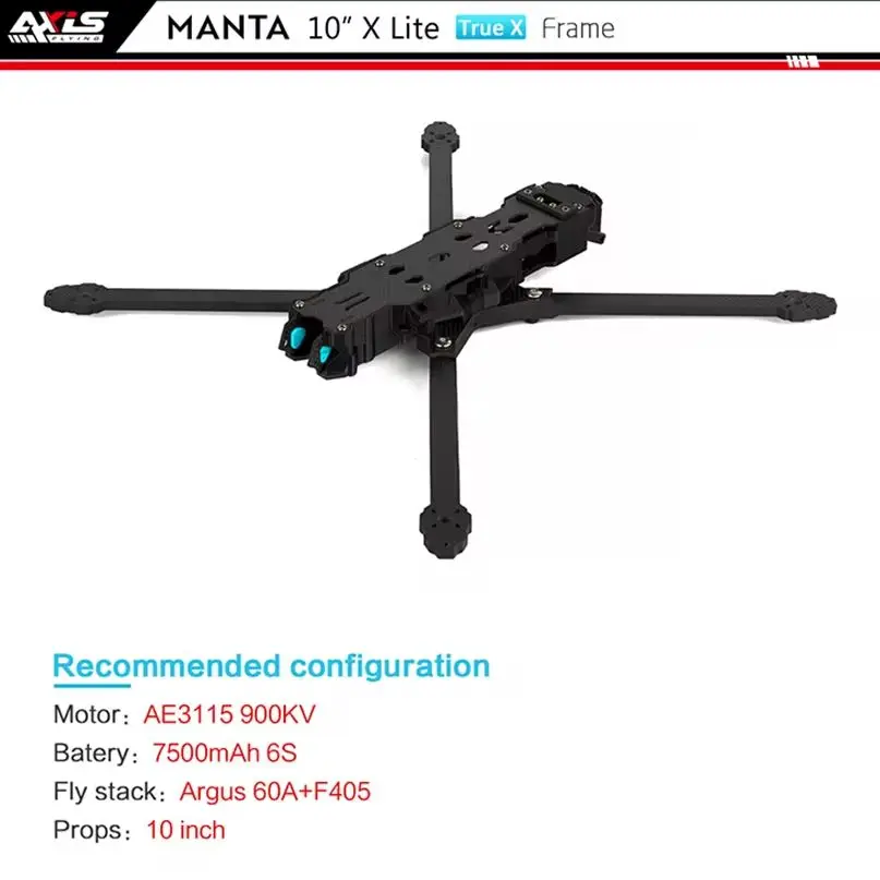 

Axisflying MANTA 10-дюймовый комплект рамы FPV для фристайла Ture X для двигателя AX3115/ AY3115 для дрона DJI O3 VTX FPV T700 DIY