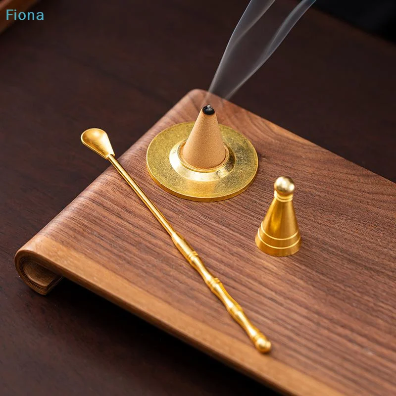 ⛟Brass Incense Cone Maker Tool Set,Backflow Incense Mold with Spoon for Incense Making & Home Aromatherapy