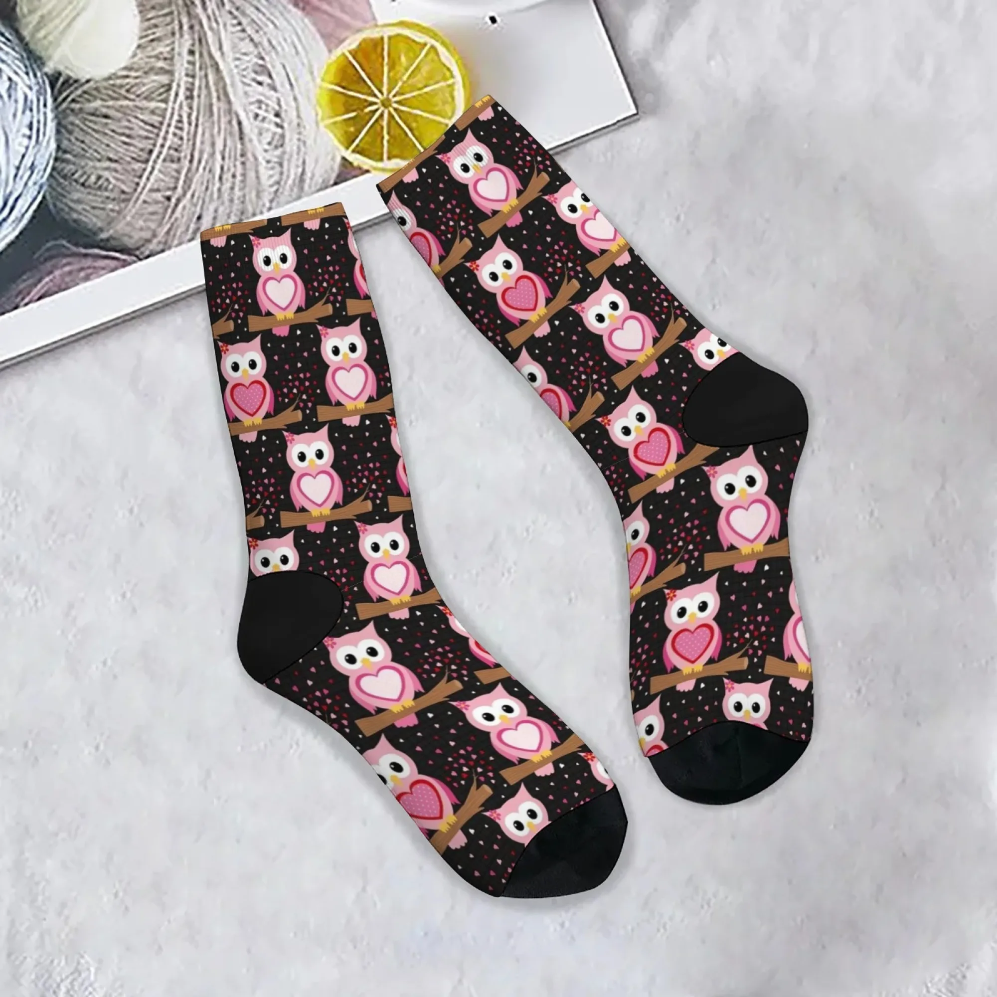 Liebe Eule Thema Casual Socken Bequeme Atmungsaktive Nicht-slip männer Socken Neuheit Harajuku Straße Hip-hop Crew Socken party Geschenk