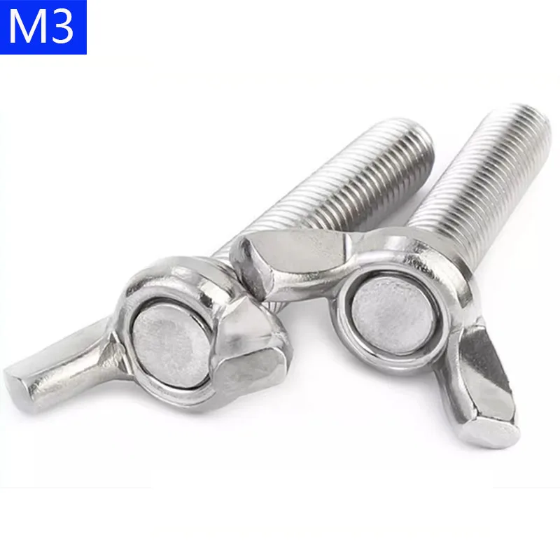 M3 - 0.5 3mm 304 Stainless steel  Wing Bolts Wingbolt Nut Butterfly Screw A2 DIN 316