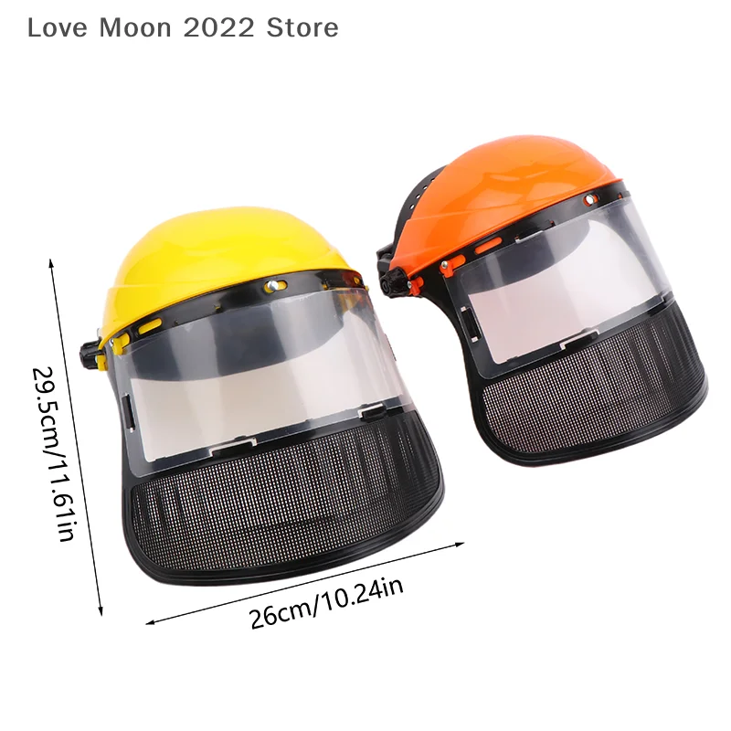 Casque de sécurité pour coupe gazon de jardin, chapeau avec masque de Protection complet en maille pour débroussailleuse, Protection forestière