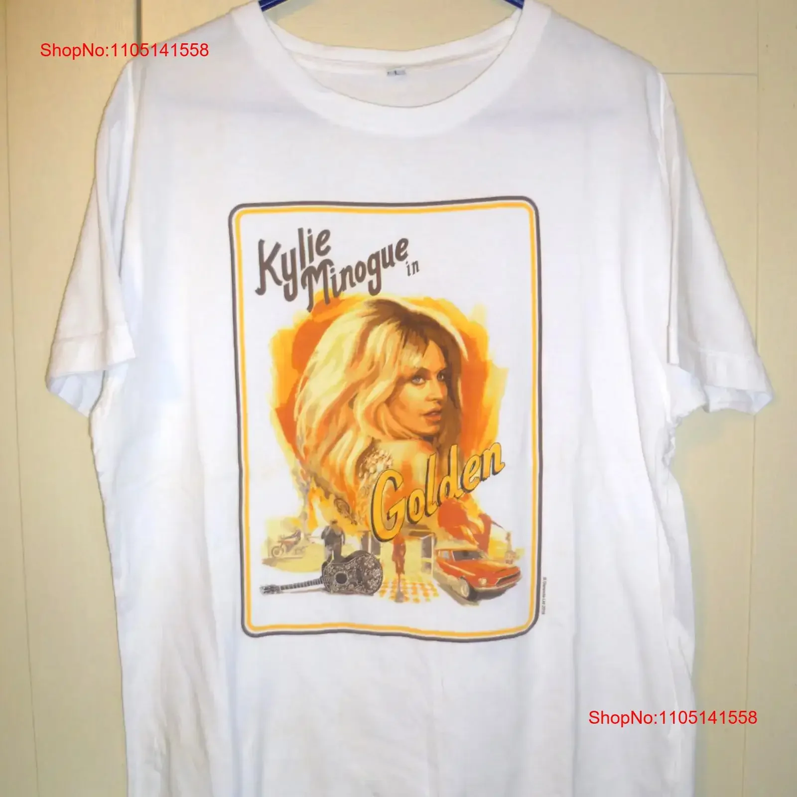 KYLIE MINOGUE ORIGINAL GOLDEN TOUR 2018 WHITE T SHIRT L vintage