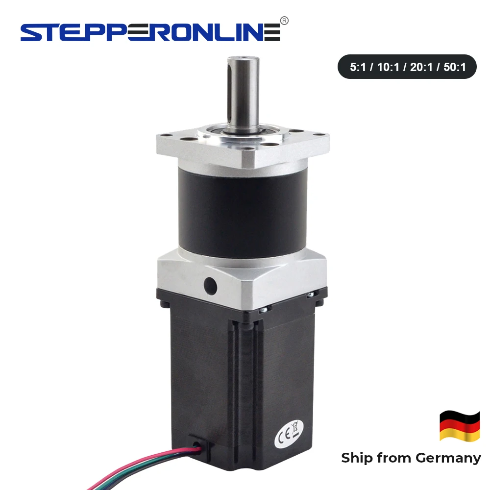 STEPPERONLINE Nema 23 stappenmotor met tandwieloverbrenging 5:1/10:1/20:1/50:1 Hoge precisie planetaire versnellingsbak Nema23 motor